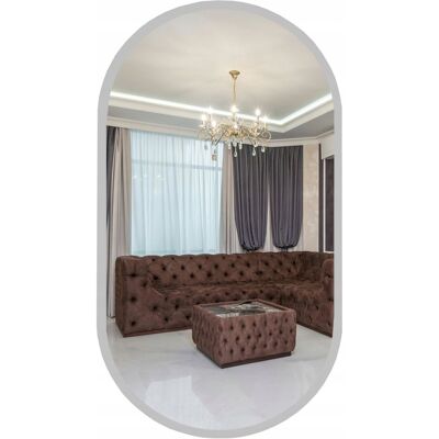 SkyMel Lustro Owalne Srebrne W Ramie Łazienkowe 125X60 Cm SkyMel Lustro Owalne Srebrne W Ramie Łazienkowe 125X60 Cm