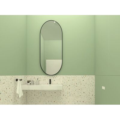 brak danych Lustro owalne w czarnej ramie aluminiowej 40x80cm brak danych Lustro owalne w czarnej ramie aluminiowej 40x80cm