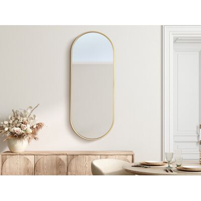 brak danych Lustro owalne w złotej ramie aluminiowej 40x100cm brak danych Lustro owalne w złotej ramie aluminiowej 40x100cm