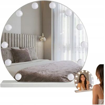 Rea Lustro Podświetlane do Makijażu Led Białe Hollywood R Okrągłe 50 cm 12W Rea Lustro Podświetlane do Makijażu Led Białe Hollywood R Okrągłe 50 cm 12W