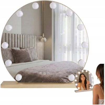 Rea Lustro Podświetlane do Makijażu Led Złote Hollywood R Okrągłe 50 cm 12W Rea Lustro Podświetlane do Makijażu Led Złote Hollywood R Okrągłe 50 cm 12W
