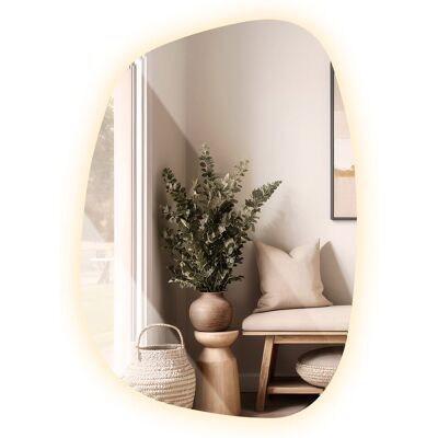 Tulup Lustro Podświetlane Premium – Dekoracyjna Forma – Ponadczasowy Styl – 78,5x57 cm - Barwa Ciepła Tulup Lustro Podświetlane Premium – Dekoracyjna Forma – Ponadczasowy Styl – 78,5x57 cm - Barwa Ciepła