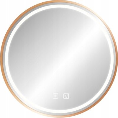 Inny producent Lustro Podświetlane Rose Gold Brush Led 50x50cm Ścienne Łazienkowe Antyfog Inny producent Lustro Podświetlane Rose Gold Brush Led 50x50cm Ścienne Łazienkowe Antyfog
