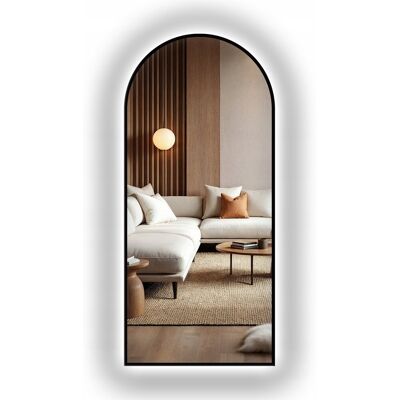 Inny producent Lustro Półowalne Ścienne Rama Aluminiowa Czarna Led 50X150 Aurora Inny producent Lustro Półowalne Ścienne Rama Aluminiowa Czarna Led 50X150 Aurora