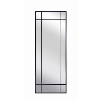Lustro prostokątne w ramie ze szprosami do salonu czarne industrialne 60x160 BD Art Lustro prostokątne w ramie ze szprosami do salonu czarne industrialne 60x160 BD Art