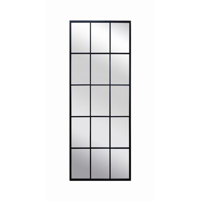 Lustro prostokątne w ramie ze szprosami do salonu czarne industrialne 60x160 II BD Art Lustro prostokątne w ramie ze szprosami do salonu czarne industrialne 60x160 II BD Art