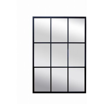 Lustro prostokątne w ramie ze szprosami do salonu czarne industrialne 70x100 BD Art Lustro prostokątne w ramie ze szprosami do salonu czarne industrialne 70x100 BD Art