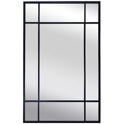 Lustro prostokątne w ramie ze szprosami do salonu czarne industrialne 70x100 II BD Art Lustro prostokątne w ramie ze szprosami do salonu czarne industrialne 70x100 II BD Art