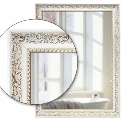Fabryka Luster Lustro ścienne 110x40 w białej złotej ramie odpornej na wilgoć u60 Fabryka Luster Lustro ścienne 110x40 w białej złotej ramie odpornej na wilgoć u60