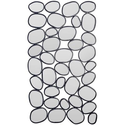 FineBuy Lustro ścienne 56x99 cm szklane, metalowa rama czarna, nowoczesny design kropli FineBuy Lustro ścienne 56x99 cm szklane, metalowa rama czarna, nowoczesny design kropli