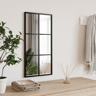 VMP Lustro ścienne, czarne, 30x60 cm, prostokątne, żelazo VMP Lustro ścienne, czarne, 30x60 cm, prostokątne, żelazo