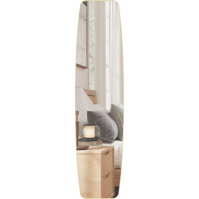Lustro ścienne HOMCOM 160 x 40 cm, lustro o pełnej długości z zaokrąglonymi narożnikami, lustro okienne z metalową ramą, ozdobne lustro wiszące, lus.. Lustro ścienne HOMCOM 160 x 40 cm, lustro o pełnej długości z zaokrąglonymi narożnikami, lustro okienne z metalową ramą, ozdobne lustro wiszące, lus..