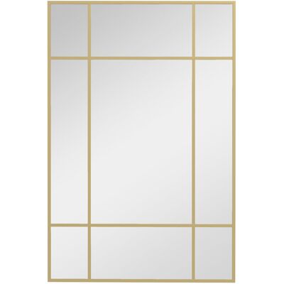 Lustro ścienne HOMCOM 90 x 60 cm, dekoracyjne, z metalową ramą, prostokątne, do sypialni, łazienki, złote Lustro ścienne HOMCOM 90 x 60 cm, dekoracyjne, z metalową ramą, prostokątne, do sypialni, łazienki, złote