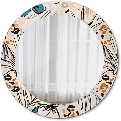 Tulup Lustro Ścienne Kwiaty z wzorem dżungli 60cm Tulup Lustro Ścienne Kwiaty z wzorem dżungli 60cm