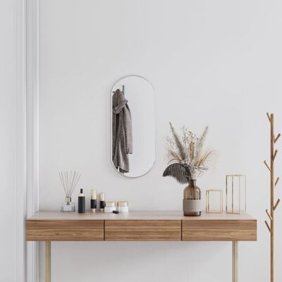 VMP Lustro ścienne, srebrne, 70x30 cm, owalne VMP Lustro ścienne, srebrne, 70x30 cm, owalne