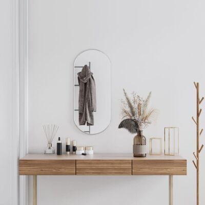 VMP Lustro ścienne, srebrne, 80x35 cm, owalne VMP Lustro ścienne, srebrne, 80x35 cm, owalne