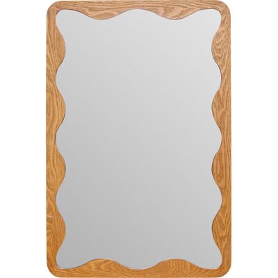 Atmosphera Lustro ścienne Tinny 91x61 cm prostokątne z falistą ramą w naturalnym brązie styl nowoczesny scandi Atmosphera Lustro ścienne Tinny 91x61 cm prostokątne z falistą ramą w naturalnym brązie styl nowoczesny scandi