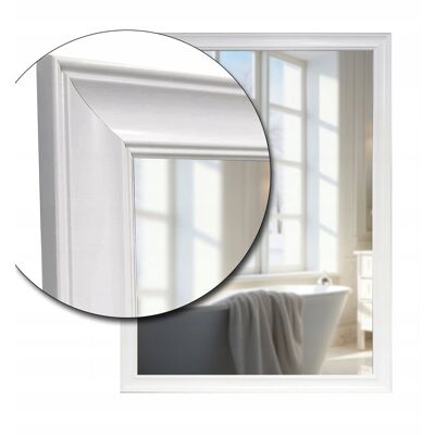 Fabryka Luster Lustro ścienne w białej półmat ramie łazienkowe 80x60 odporne na wilgoć T1 Fabryka Luster Lustro ścienne w białej półmat ramie łazienkowe 80x60 odporne na wilgoć T1
