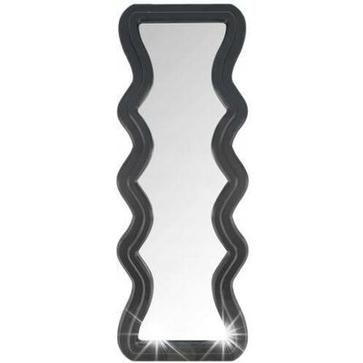 Inny producent Lustro Ścienne W Czarnej Ramie 77cm Z Drewna Faliste Inny producent Lustro Ścienne W Czarnej Ramie 77cm Z Drewna Faliste