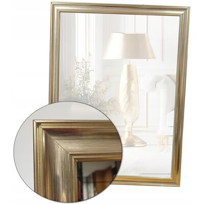 Fabryka Luster Lustro ścienne w złotej ramie łazienkowe 60x60 odporne na wilgoć Fabryka Luster Lustro ścienne w złotej ramie łazienkowe 60x60 odporne na wilgoć