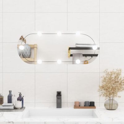 VMP Lustro ścienne z LED, 30x70 cm, szklane, owalne VMP Lustro ścienne z LED, 30x70 cm, szklane, owalne