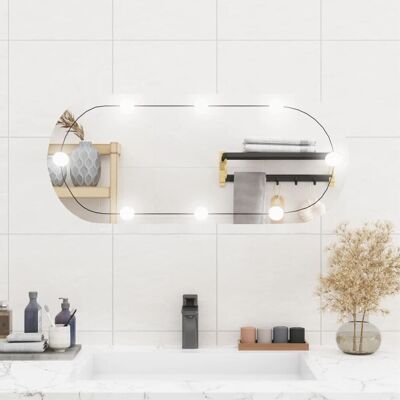VMP Lustro ścienne z LED, 35x80 cm, szklane, owalne VMP Lustro ścienne z LED, 35x80 cm, szklane, owalne