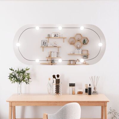 VMP Lustro ścienne z LED, 45x100 cm, szklane, owalne VMP Lustro ścienne z LED, 45x100 cm, szklane, owalne