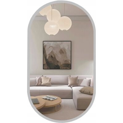 SkyMel Lustro Srebrne W Ramie Owalne 75X40 Cm Do Salonu Łazienki Przedpokoju SkyMel Lustro Srebrne W Ramie Owalne 75X40 Cm Do Salonu Łazienki Przedpokoju