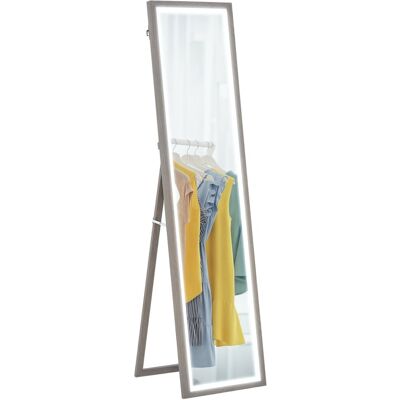 Lustro stojące HOMCOM 40 x 160 cm z oświetleniem LED, 3 kolory światła, lustro ścienne z dotykowym sterowaniem, lustro podłogowe do sypialni i salon.. Lustro stojące HOMCOM 40 x 160 cm z oświetleniem LED, 3 kolory światła, lustro ścienne z dotykowym sterowaniem, lustro podłogowe do sypialni i salon..