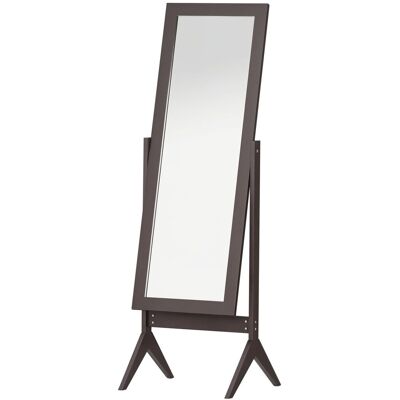 Lustro stojące HOMCOM, lustro do makijażu, pełnej długości, podniesione nóżki, łatwe w pielęgnacji, MDF, kawa, 47 x 46 x 148 cm Lustro stojące HOMCOM, lustro do makijażu, pełnej długości, podniesione nóżki, łatwe w pielęgnacji, MDF, kawa, 47 x 46 x 148 cm