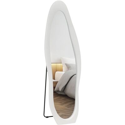 Lustro stojące HOMCOM o pełnej długości, 160 x 50 cm, nieregularne, faliste, z aksamitną ramą, duże lustro ścienne, lustro do salonu, sypialni, gard.. Lustro stojące HOMCOM o pełnej długości, 160 x 50 cm, nieregularne, faliste, z aksamitną ramą, duże lustro ścienne, lustro do salonu, sypialni, gard..