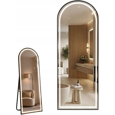 Lustro Stojące Led Czarna Rama Duże Wiszące Rea Orbit 170 x 60 cm Loft Lustro Stojące Led Czarna Rama Duże Wiszące Rea Orbit 170 x 60 cm Loft