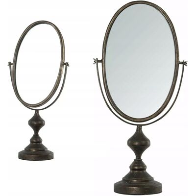 Skandi.pl LUSTRO STOJĄCE NA TOALETKĘ DO MAKIJAŻU ZŁOTE RETRO DUŻE 66cm uchylne owalne Skandi.pl LUSTRO STOJĄCE NA TOALETKĘ DO MAKIJAŻU ZŁOTE RETRO DUŻE 66cm uchylne owalne