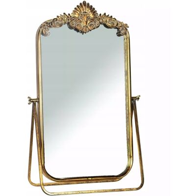 Skandi LUSTRO STOJĄCE NA TOALETKĘ DO MAKIJAŻU ZŁOTE RETRO UCHYLNE LUSTERKO 58cm Skandi LUSTRO STOJĄCE NA TOALETKĘ DO MAKIJAŻU ZŁOTE RETRO UCHYLNE LUSTERKO 58cm