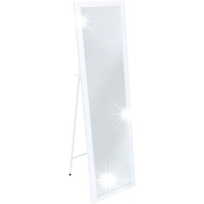 Inny producent Lustro stojące podłogowe białe 35x125 cm dekoracyjne do salonu na stojaku Inny producent Lustro stojące podłogowe białe 35x125 cm dekoracyjne do salonu na stojaku