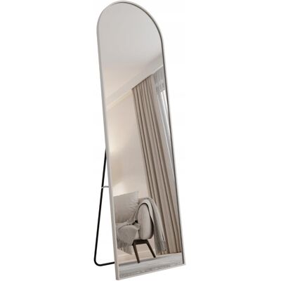 Inny producent Lustro Stojące Półowalne w Białej Aluminiowej Ramie 170X50 Inny producent Lustro Stojące Półowalne w Białej Aluminiowej Ramie 170X50