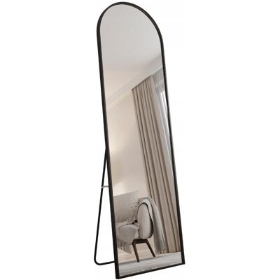 Inny producent Lustro Stojące Półowalne w Czarnej Aluminiowej Ramie 150X50 Inny producent Lustro Stojące Półowalne w Czarnej Aluminiowej Ramie 150X50