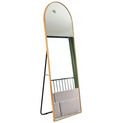 Inny producent Lustro Stojące Półowalne w Złotej Aluminiowej Ramie 170x50 Inny producent Lustro Stojące Półowalne w Złotej Aluminiowej Ramie 170x50