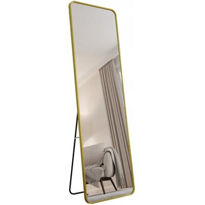 Inny producent Lustro Stojące Prostokątne w Złotej Aluminiowej Ramie 170X50 Inny producent Lustro Stojące Prostokątne w Złotej Aluminiowej Ramie 170X50