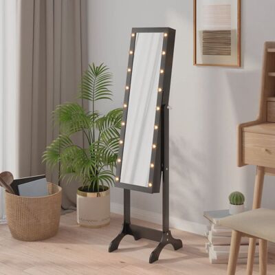 VMP Lustro stojące z LED, czarne, 34x37x146 cm VMP Lustro stojące z LED, czarne, 34x37x146 cm