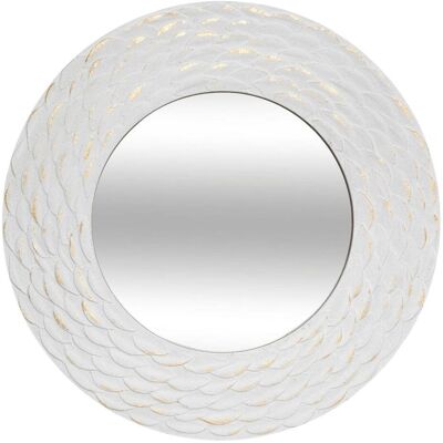Atmosphera Lustro w białej ramie FOIL, złote akcenty, Ø 80 cm Atmosphera Lustro w białej ramie FOIL, złote akcenty, Ø 80 cm