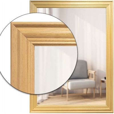 Fabryka Luster Lustro w naturalnej drewnianej lakierowanej ramie 5cm 120x70 Fabryka Luster Lustro w naturalnej drewnianej lakierowanej ramie 5cm 120x70