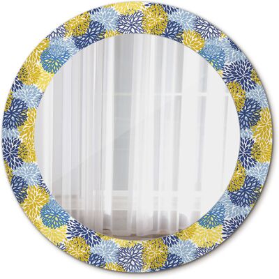 Tulup Lustro Wiszące do Łazienki Niebieskie kwiaty 60cm Tulup Lustro Wiszące do Łazienki Niebieskie kwiaty 60cm