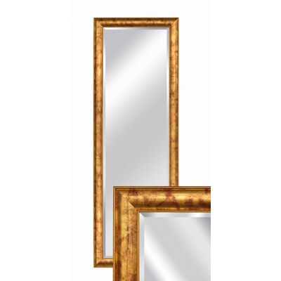 Lustro wiszące do salonu w drewnianej ramie złoto-czerowne glamour loft BD art 46x136 Lustro wiszące do salonu w drewnianej ramie złoto-czerowne glamour loft BD art 46x136