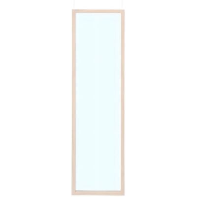 GIFTDECOR Lustro wiszące drewniane beżowe na drzwi szafę GIFTDECOR Lustro wiszące drewniane beżowe na drzwi szafę