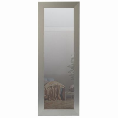 ART Lustro wiszące w ozdobnej ramie MDF 140x40 cm srebrne do salonu pokoju sypialni ART Lustro wiszące w ozdobnej ramie MDF 140x40 cm srebrne do salonu pokoju sypialni