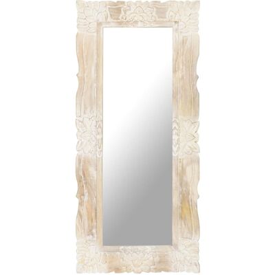 VMP Lustro Z Białą Ramą Z Litego Drewna Mango, 110 X 50 Cm VMP Lustro Z Białą Ramą Z Litego Drewna Mango, 110 X 50 Cm
