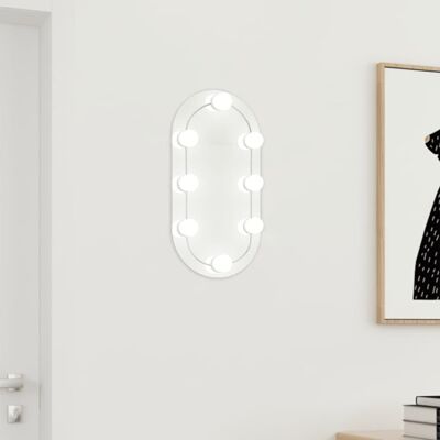 VMP Lustro z lampami LED, 40x20 cm, szklane, owalne VMP Lustro z lampami LED, 40x20 cm, szklane, owalne