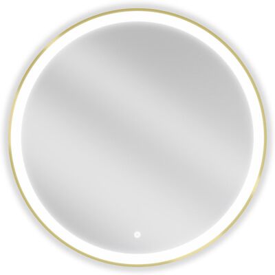 Mexen Esso lustro łazienkowe podświetlane, okragłe 80 cm, LED 6000K, antypara, rama złota - 9825-080-080-611-50 Mexen Esso lustro łazienkowe podświetlane, okragłe 80 cm, LED 6000K, antypara, rama złota - 9825-080-080-611-50