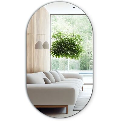 Tulup Modny Owalny Kształt Lustra – Ozdobne do Makijażu Bezramowe Wiszące 52 cm x 90 cm Tulup Modny Owalny Kształt Lustra – Ozdobne do Makijażu Bezramowe Wiszące 52 cm x 90 cm